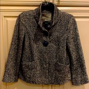 MAC & JAC Black Tweed Cropped Swing Jacket